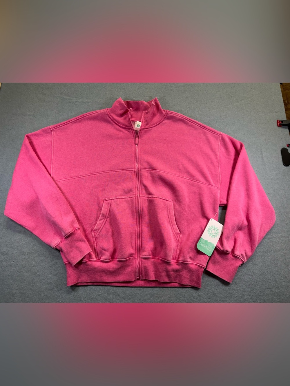 Womans Full-Zip Pink Sweatshirt Jacket size L